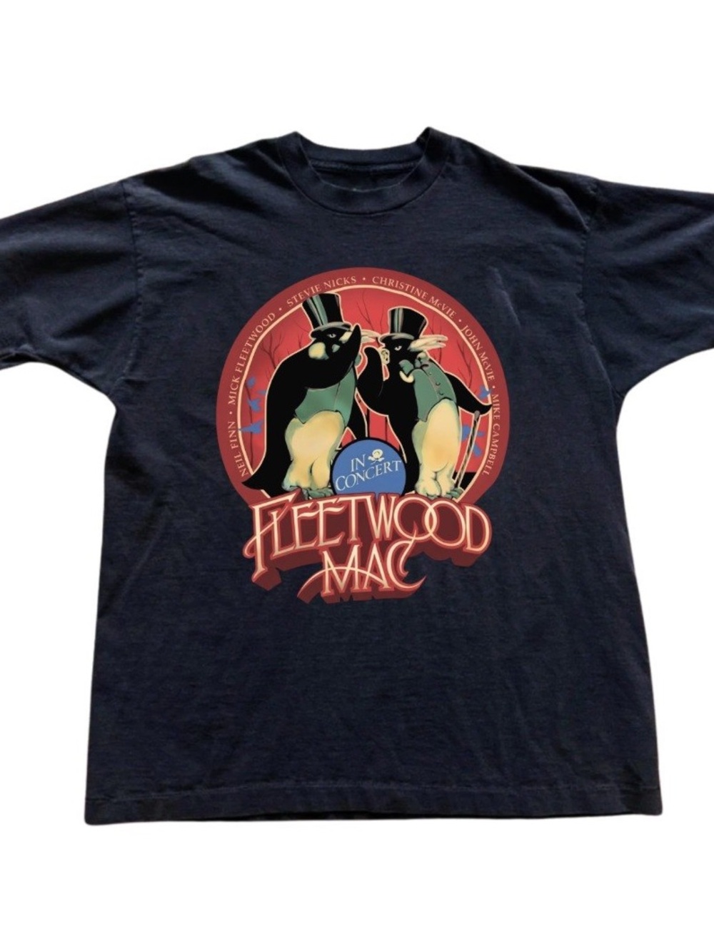 Fleetwood Mac In Concert Penguin Graphic Black Gildan T-Shirt